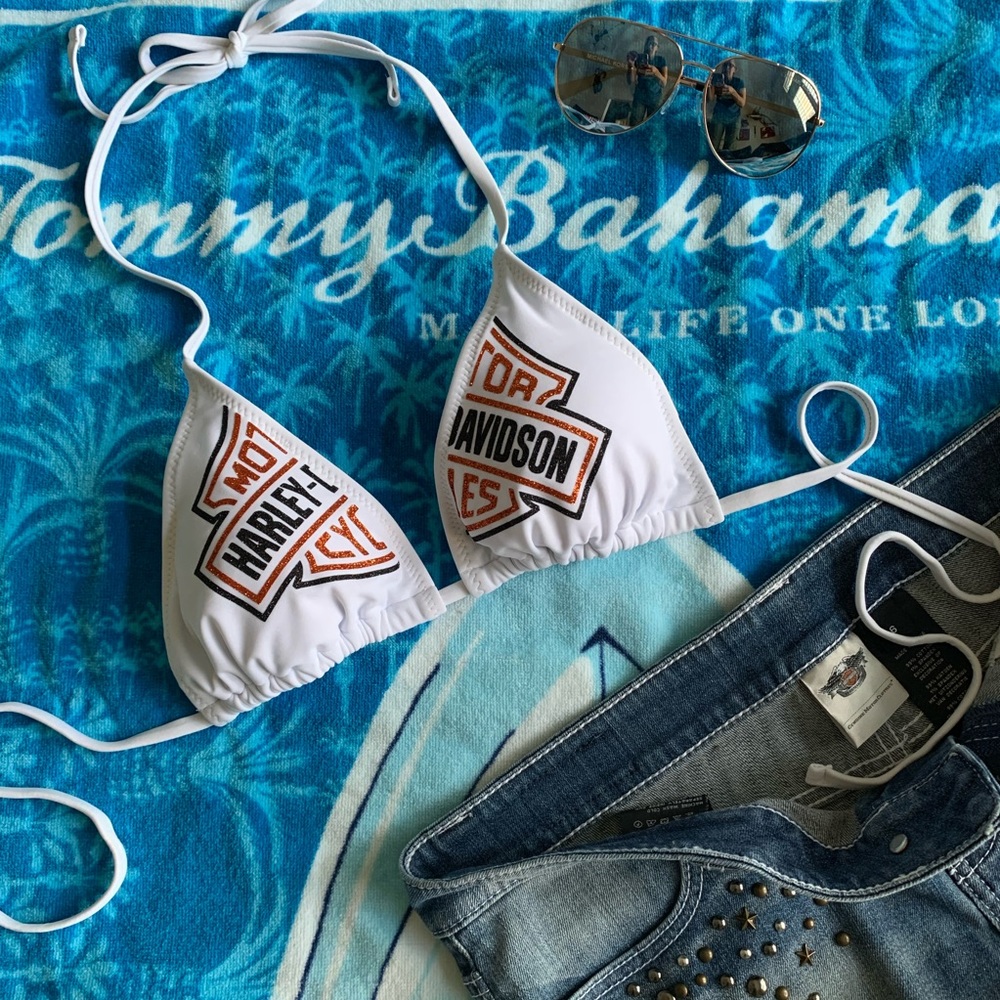 Sexy Hot Harley Davidson Branded Bikini Top Only